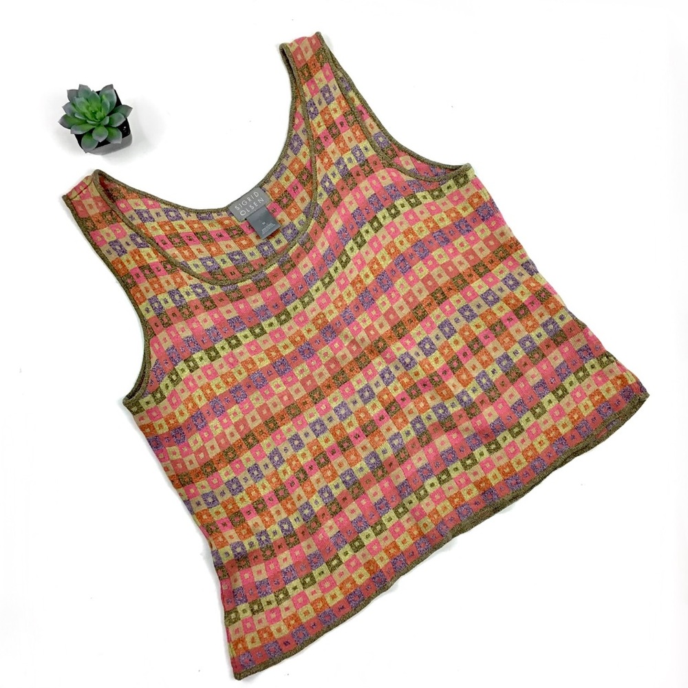 COPY - Sigrid Olsen Silk Multicolor Tank Sweater M